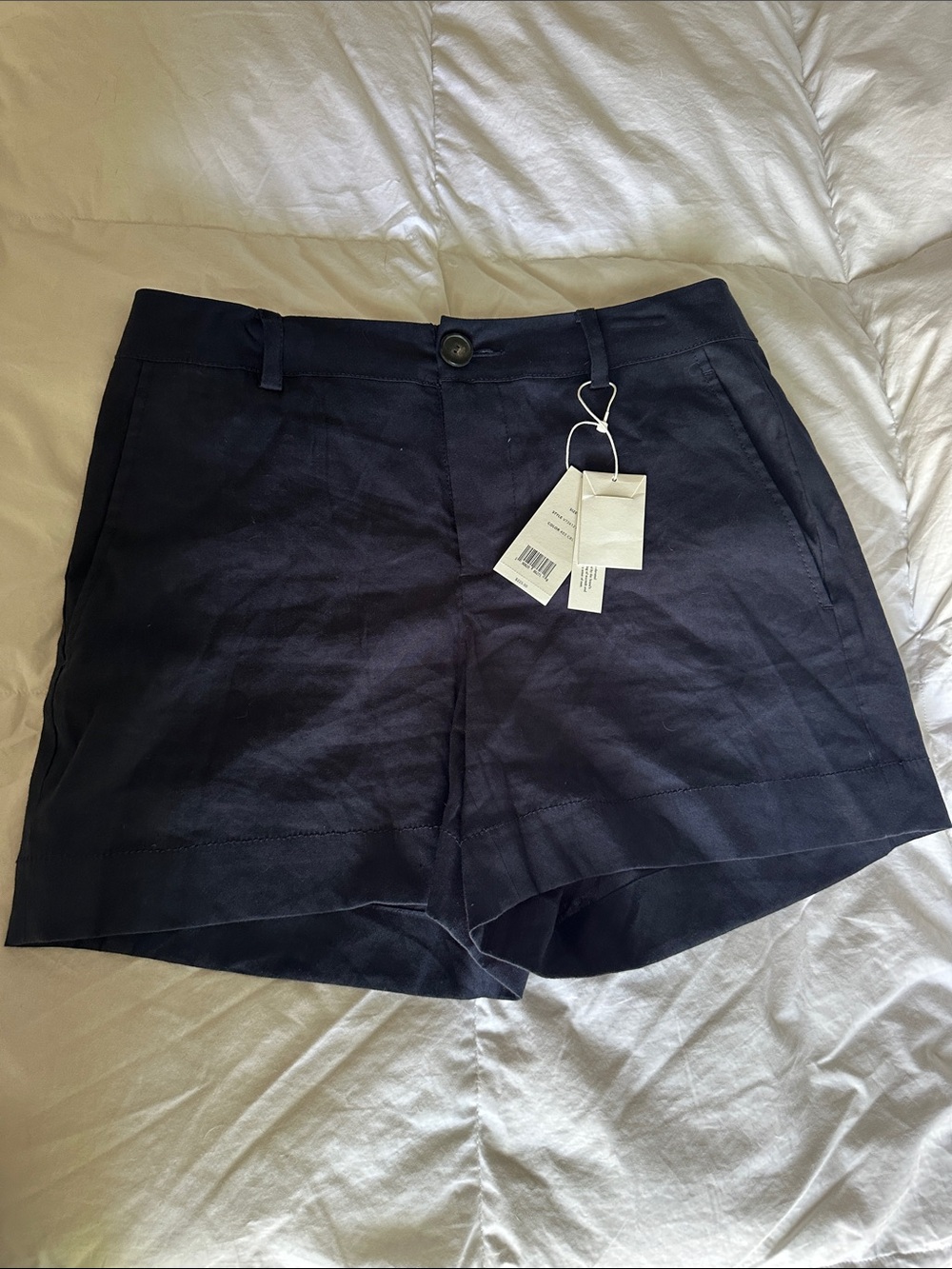 Vince - Dark Navy Linen Blend Shorts